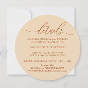 Convite Detalhes de Terracota Limpa Casamento Simples