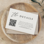 Convite Detalhes Digitais de Casamento de Código QR Elegan<br><div class="desc">Cartões de Detalhes de Casamento do Código QR para Caligrafia Elegante</div>