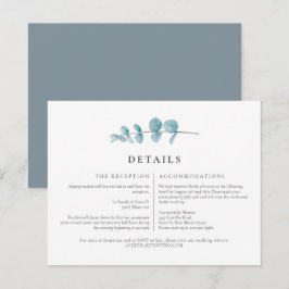 Convite Detalhes do Casamento ARYA Rustic Eucalyptus Green