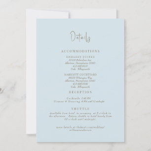 Convite Detalhes do Casamento Azul Céu Enclosure
