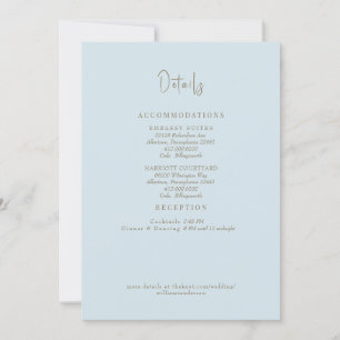 Convite Detalhes do Casamento Azul Céu II Enclausuramento