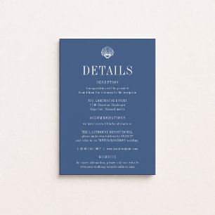 Convite Detalhes do Casamento Azul Costeiro de CAPE COD