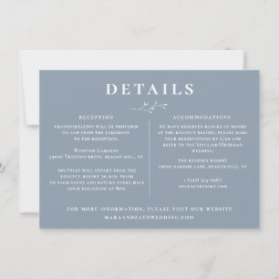 Convite Detalhes do Casamento Azul da Ramificação Botân
