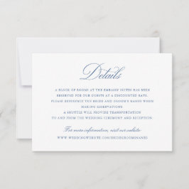 Convite Detalhes do Casamento Azul do Script de Caligrafia