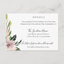 Convite Detalhes do Casamento Botânico Dusty Mauve