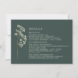 Convite Detalhes do Casamento Botânico Gypsophila Esmerald