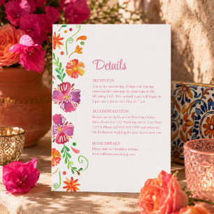 Convite Detalhes do Casamento Colorido Floral Fiesta Mexic