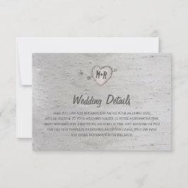 Convite Detalhes do Casamento com Árvore de Bétula Pratead