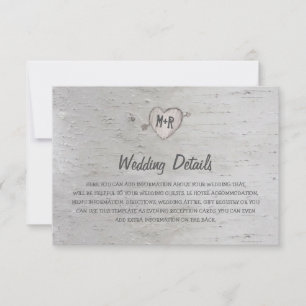 Convite Detalhes do Casamento com Árvore de Bétula Pratead