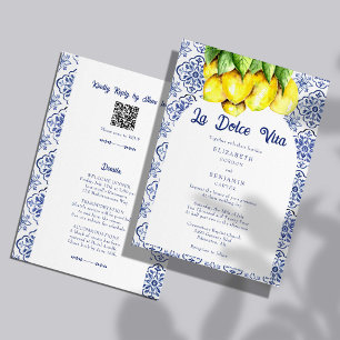 Convite Detalhes do Casamento com Azulejo de Limão Italian