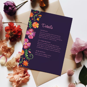 Convite Detalhes do Casamento da Festa Floral Mexicana Rox