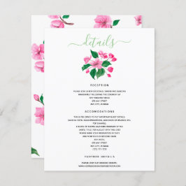 Convite Detalhes do Casamento das Flores de Cerejeira Incl