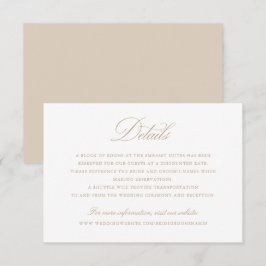 Convite Detalhes do Casamento de Beige do Script de Caligr