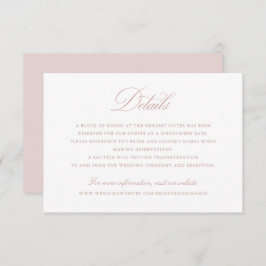 Convite Detalhes do Casamento de Blush do Script de Caligr