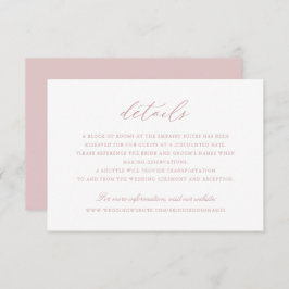 Convite Detalhes do Casamento de Blush do Script de Caligr