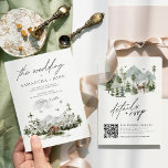 Convite Detalhes do Casamento de Boho na Floresta Russa da<br><div class="desc">Detalhes do Casamento e Convite para Boho da Floresta Russa da Montanha Russa</div>