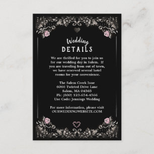 Convite Detalhes do Casamento de Correspondência de Amor d