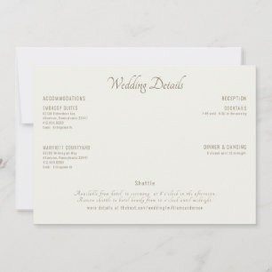 Convite Detalhes do Casamento de Creme Moderno II