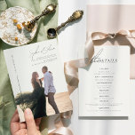 Convite Detalhes do Casamento de Fotos do Script de Caligr<br><div class="desc">Detalhes do Casamento de Fotos do Script de Caligrafia Moderna</div>