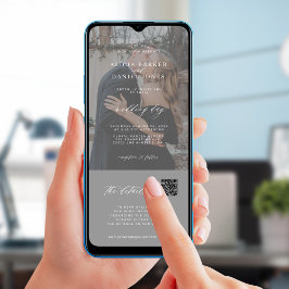 Convite Detalhes do casamento de fotos modernas minimalist