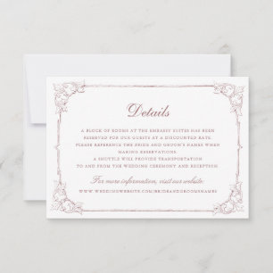 Convite Detalhes do Casamento de Frame de Ornamento Elegan