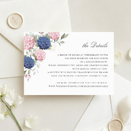 Convite Detalhes do Casamento de Hortênsia Rosa Floral e A