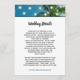 Convite Detalhes do Casamento de Luzes de Palma de Script 