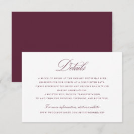 Convite Detalhes do Casamento de Merlot do Script de Calig