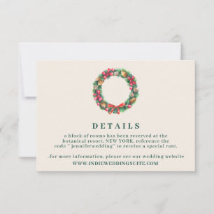 Convite detalhes do casamento de ornamento de Natal