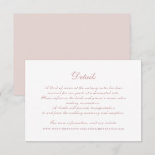 Convite Detalhes do Casamento de Script de Caligrafia Eleg