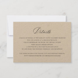 Convite Detalhes do Casamento de Script de Caligrafia Eleg