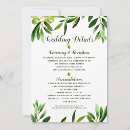 Convite Detalhes do Casamento de Verão do Jardim Oleícola