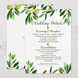Convite Detalhes do Casamento de Verão do Jardim Oleícola