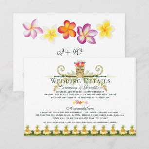 Convite Detalhes do Casamento de Verão Tropical de Elegan