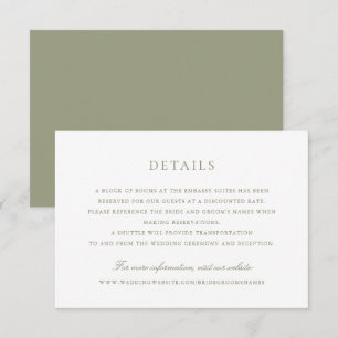Convite Detalhes do Casamento do Script Verde do Elegante 