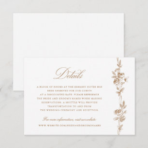 Convite Detalhes do Casamento do Toile Vintage Elegante Fl