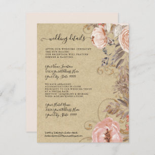 Convite Detalhes do Casamento Dourado do Rosa de Blush Rus