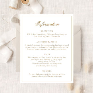 Convite Detalhes do Casamento Dourado do Script de Caligra