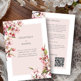 Convite Detalhes do Casamento e Site de Cherry Blossom