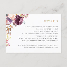 Convite Detalhes do Casamento Elegante de Blush de Lavanda