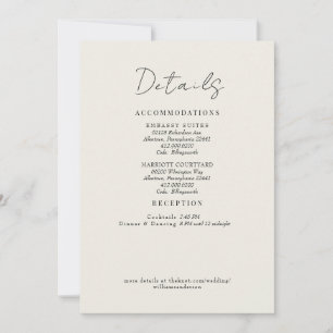 Convite Detalhes do Casamento em Creme com Folhagem Enclos