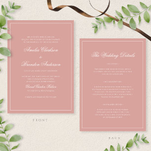 Convite Detalhes do Casamento em Letra de Cursiva Clássica