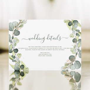 Convite Detalhes do Casamento Eucalipto Suculenta