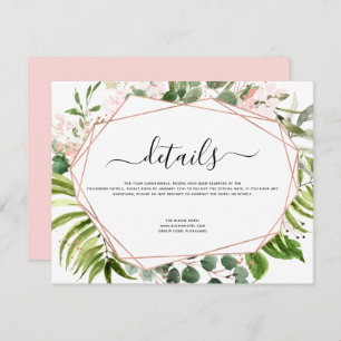 Convite Detalhes do Casamento Eucalyptus Greenery Rosa Dou
