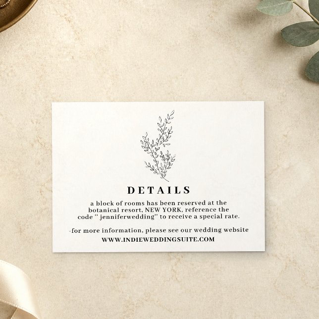 Convite Detalhes do casamento Flor Boho Clear Outono (Criador carregado)