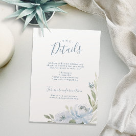 Convite Detalhes do casamento floral azul empoeirado do ja