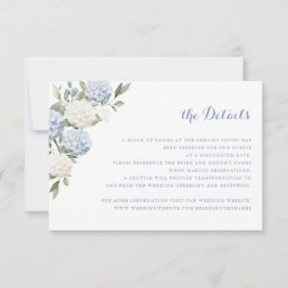 Convite Detalhes do Casamento Floral Blue Hydrangea Greene