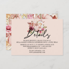 Convite Detalhes do Casamento Floral de Abóbora de Outono