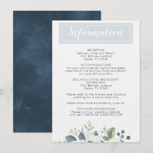 Convite Detalhes do Casamento Floral de Anemone Azul