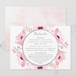Convite Detalhes do Casamento Floral de primavera Pinks Wa